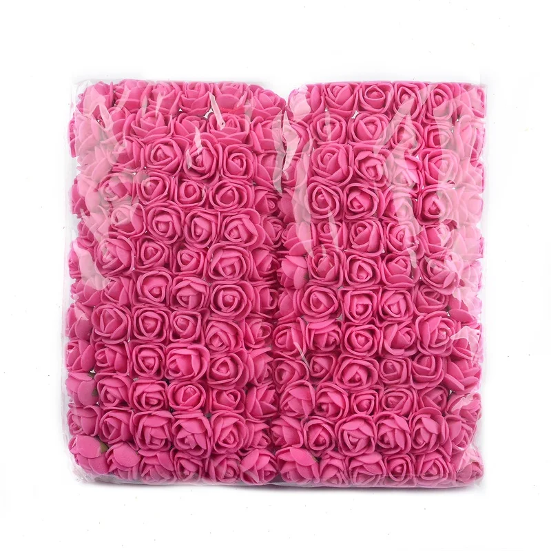 144pcs Mini PE Foam Rose Artificial Flower Bouquet For Wedding Decoration DIY Scrapbooking Wreath Supplies Fake Flower Craft
