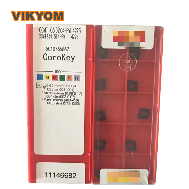 Твердосплавные пластины CCMT060208-PM CCMT060204-PM 4225/4235/4325 ЧПУ Вставки пластин токарный резец поворотный инструмент