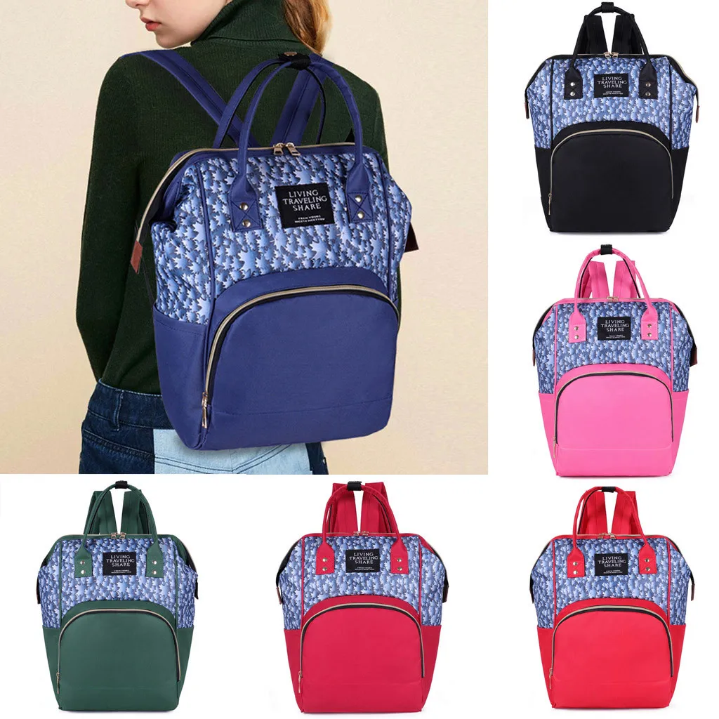 Diaper Bag Baby Nappy Bag Mummy Daddy Backpack Large Capacity Waterproof Casual Laptop Bag Rechargeable Holder for Bottle