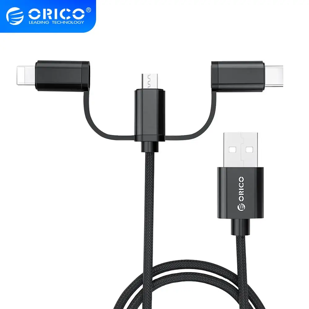 Usb кабель ORICO 3 в 1 для iPhone 8 7 Micro USB быстрой зарядки Type C Oneplus 5 Samsung Galaxy S8 LG V3|Кабели