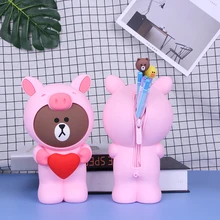 Силиконовые ключницы симпатичный Пенал 3D пенал с героями мультфильмов большой емкости школьные принадлежности сумка для канцтоваров женский Медведь кошелек