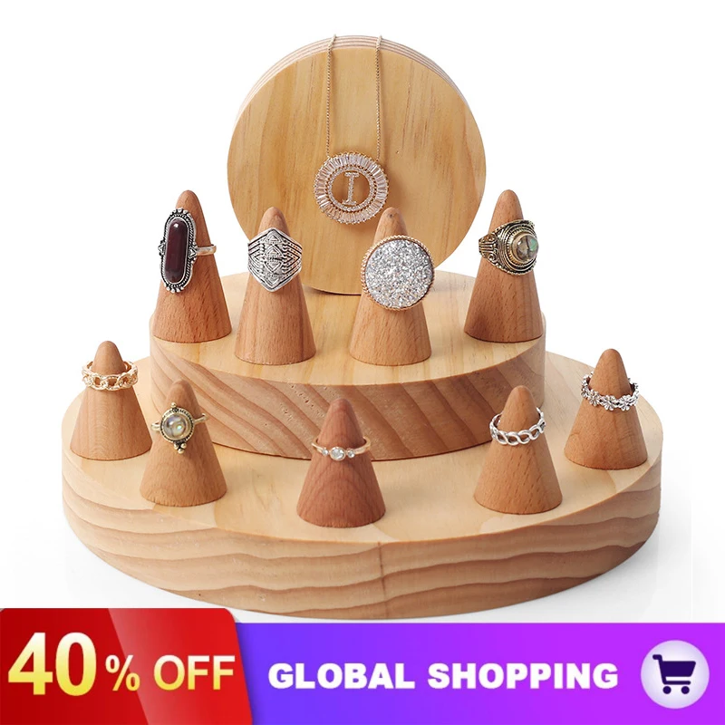 Round Jewelry Trays Ring Bracelet Display Stand  Necklace Stand Brooch Display Window Counter Jewelry Boxes & Organizers