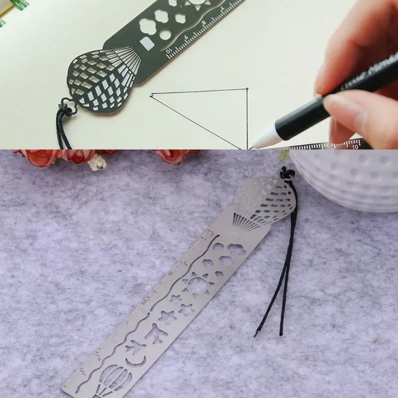 DIY полый металлический Закладка линейка для подарок для детей и студентов школьные принадлежности