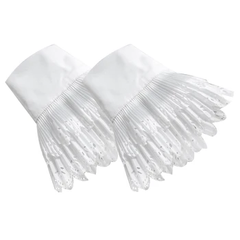 

Gothic Retro Ladies Fake Cuffs Multi-Layer Ruffled Palace Lace Princess Sweater Decorated Fake Trumpet Sleeves