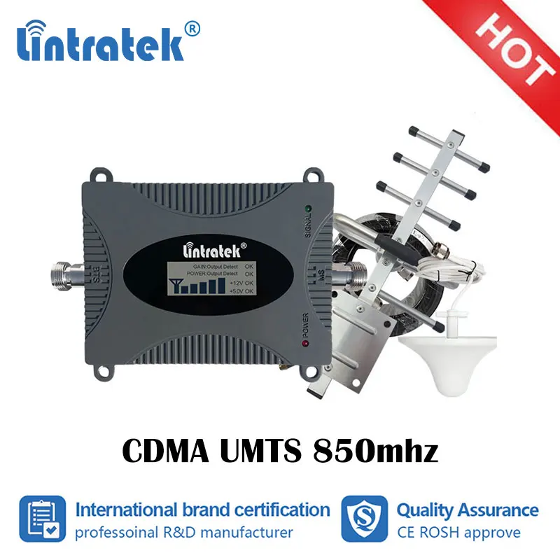 Lintratek LTE 850mhz CDMA GSM UMTS Celular усилитель сигнала 2g 3g 4g сотовая связь 850 ретранслятор усилитель мобильного телефона Repetidor набор ss