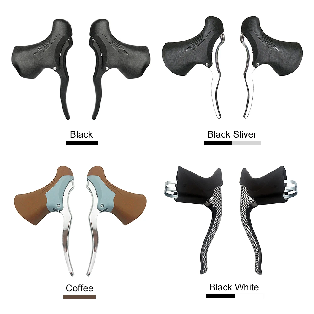 

Lightweight Aluminum Bicycle Brake Handle MTB Mountain Bike Cycling Brake Levers Front & Rear Brake Levers Drop Handlebar Set