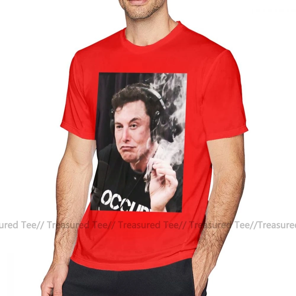 Elon Musk, футболка, MUSKSMONK, мужская летняя футболка, забавная, 4xl, 100 хлопок, короткий рукав, с принтом, футболка - Цвет: Red