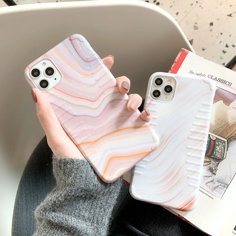Anti-Slip Marble Texture Case For iPhone 11 Pro X XR XS Max Soft TPU Silicone IMD Back Cover 8 7 6 6S Plus Cases | Мобильные