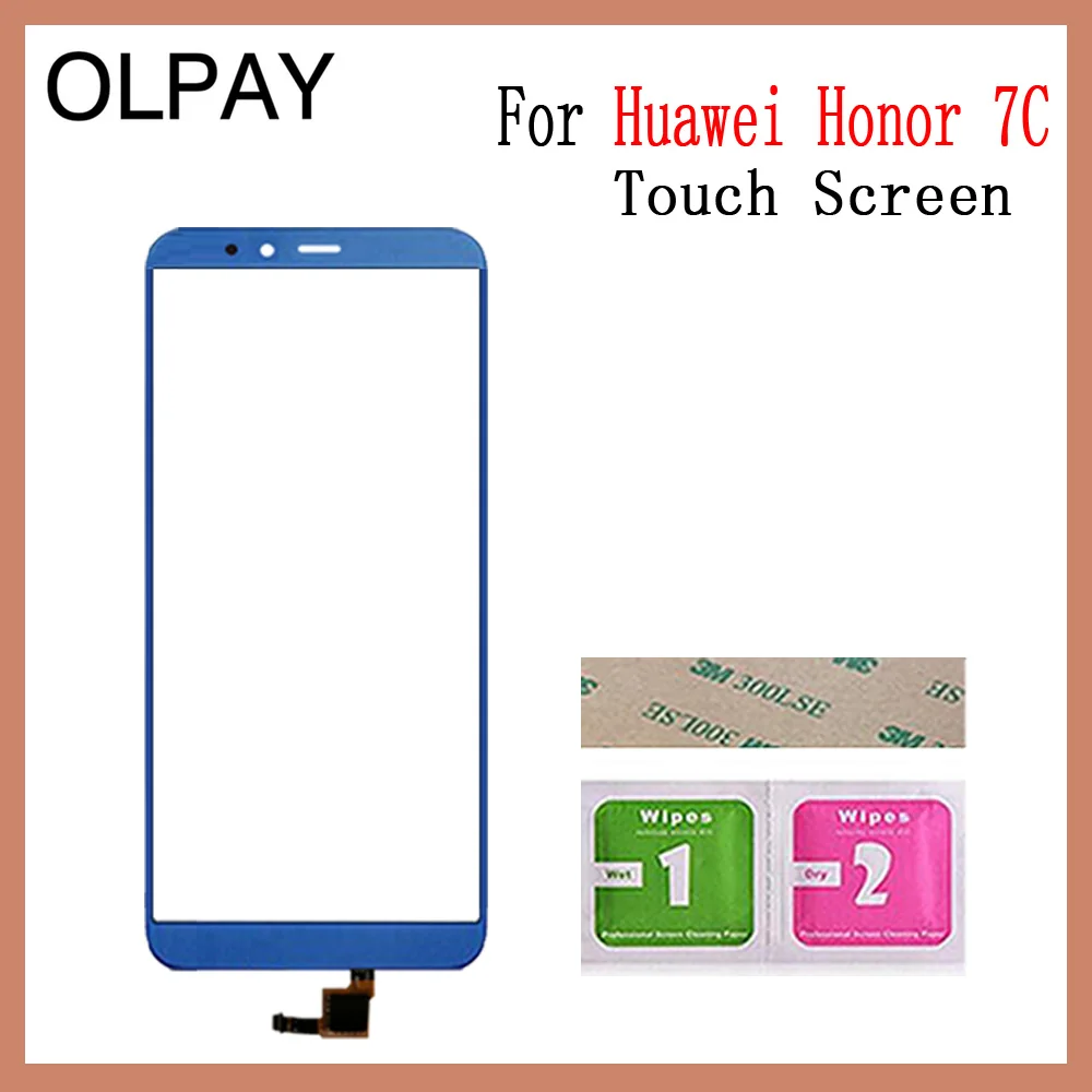 Blue No Tools OLPAY 5,9" сенсорный экран для huawei Honor 7C сенсорный экран дигитайзер Панель переднее стекло объектив сенсор инструменты клей+ салфетки - Цвет: Blue No Tools