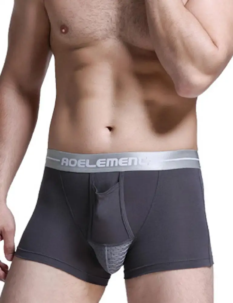 HobbyLane мужские Модальные u-дизайн выпуклый пенис мешок нижнее белье мягкое нижнее белье Боксеры - Цвет: gray