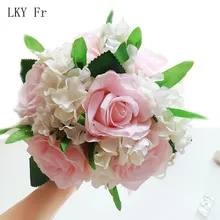 LKY Fr Свадебный букет шелковые розы Букет искусственных цветов Свадебный букет s для подружки невесты Декор свадебные аксессуары