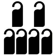 6 шт. деревянная дверная табличка, мини двухсторонняя деревянная доска, доска для записей, заметки, дверная ручка, вешалка, знак, черный