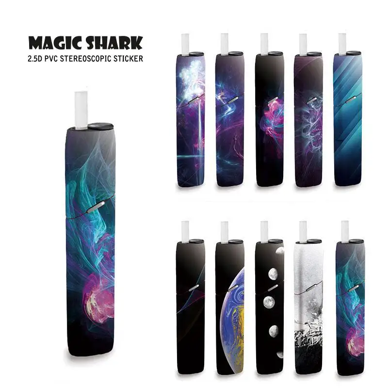 Magic SharkMulti Skin Protective Cover Fashion Smoke Earth Moon Film Stickers For IQOS3 Multi PVC Case IQOS 3 | Мобильные телефоны