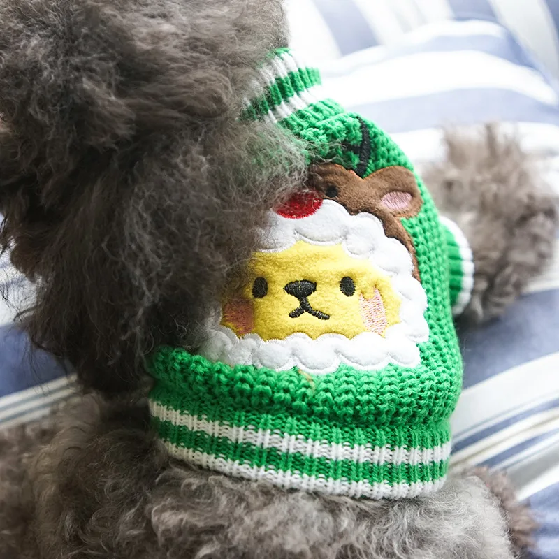 1 Manufacturers Direct Selling Small Dogs Bichon Teddy Cute Christmas Stripes Sweater Pet Dog Autumn And Winter Pet Clothes