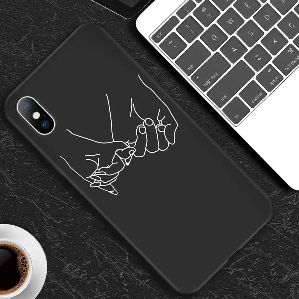 Чехол для телефона для iPhone X XR XS 11 Pro Max 6 6s 7 8 Plus, абстрактное искусство, пара, любовь, сердце, рисунок, мягкий ТПУ Черный чехол - Цвет: AC3415