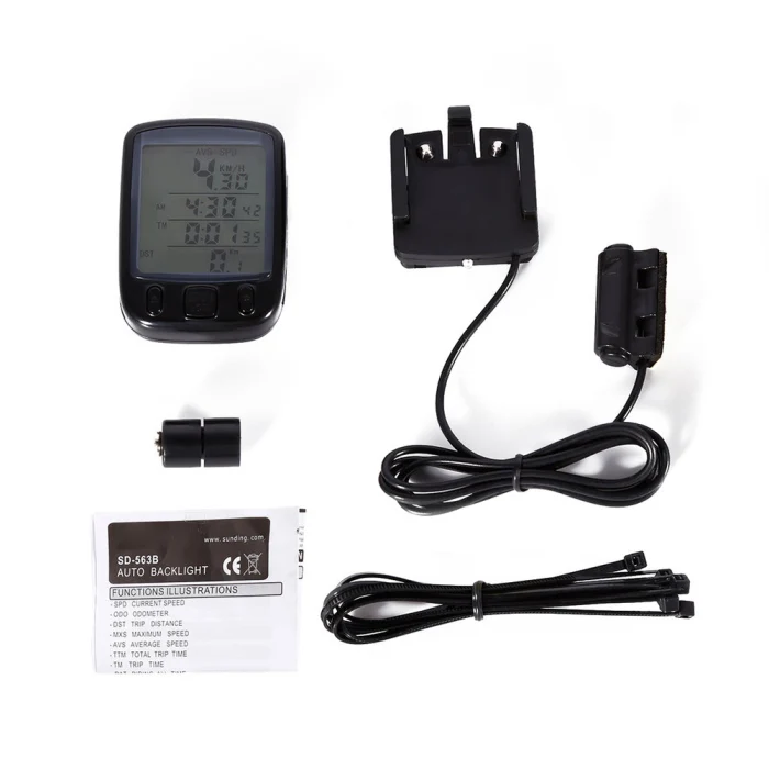 Waterproof Bike Bicycle Computer Odometer Speedometer with Green Backlight LCD Display FDX99