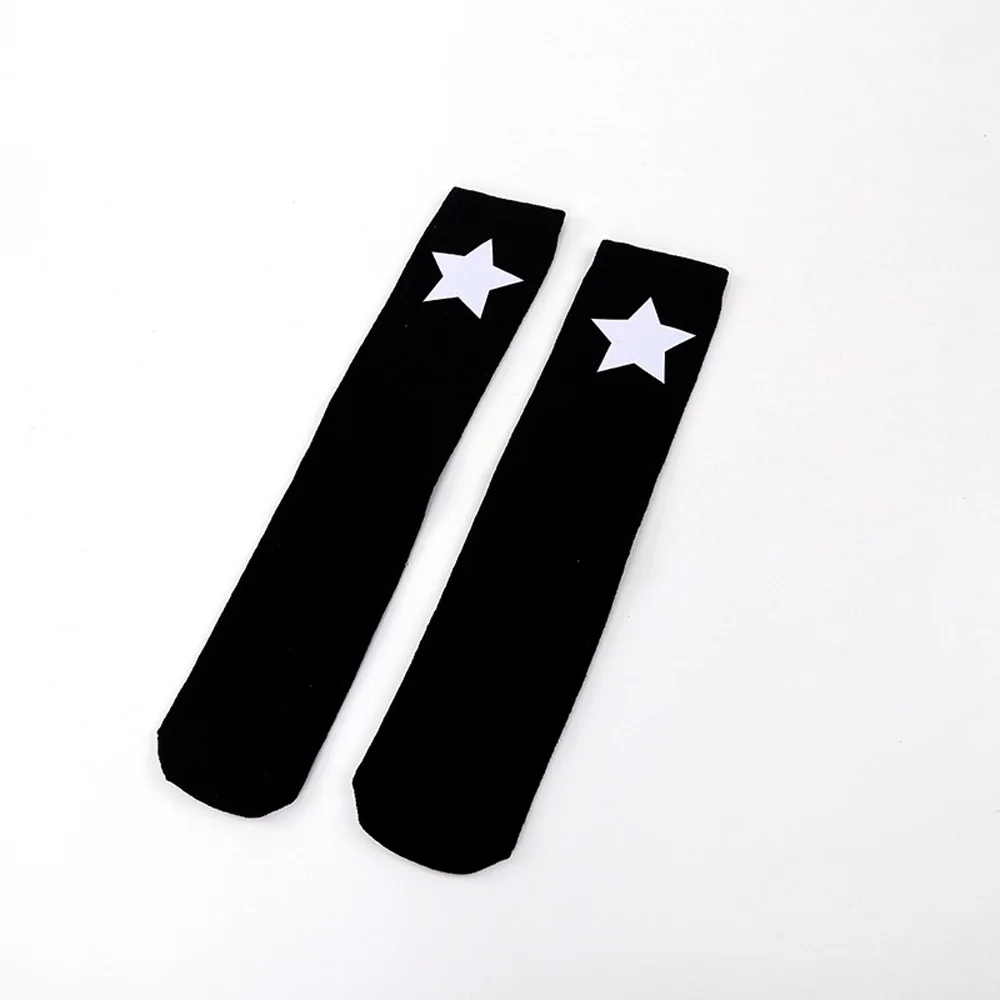 Black Star White Детские гольфы, Черно-Белые Носки с рисунком звезды и сердца, мягкие теплые носки, SCKLH0326 - Цвет: Black Star White