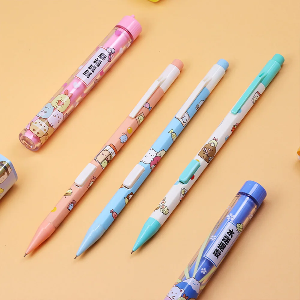 

4 Pcs/ Lot Cute Sumikko Gurashi Press Automatic 0.5mm Mechanical Pencil with Eraser School Office Supply Student Stationery