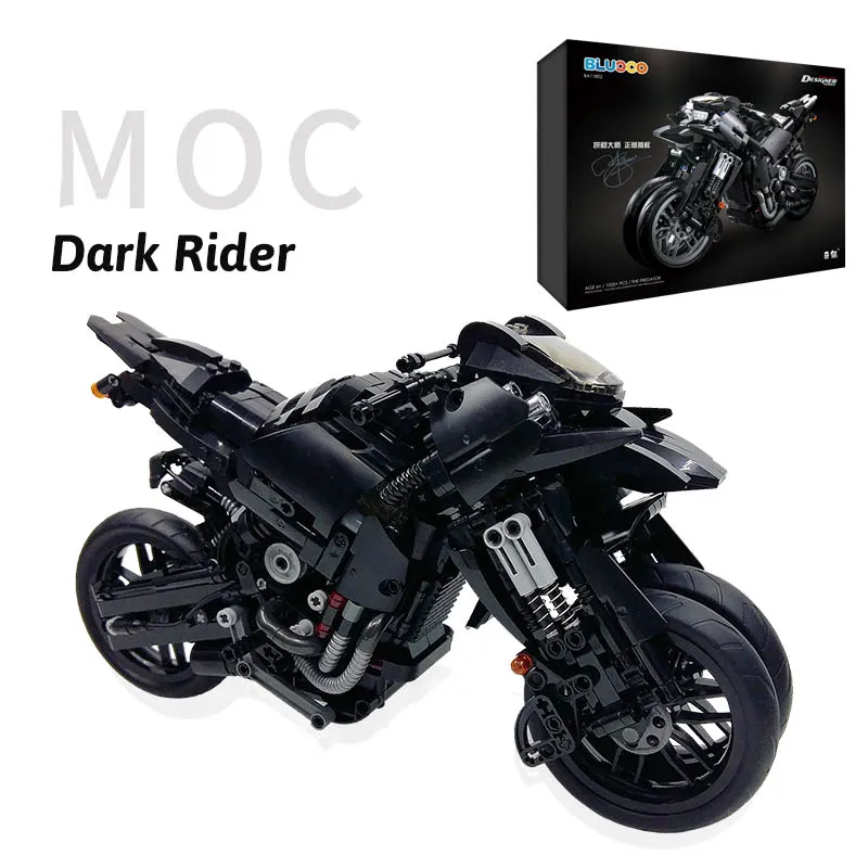 

Superhero Series Movie Building Blocks Assemble BA11802 Dark Knight 1/12 Motorcycle Model Puzzle1025pcs Blocks Children Gift