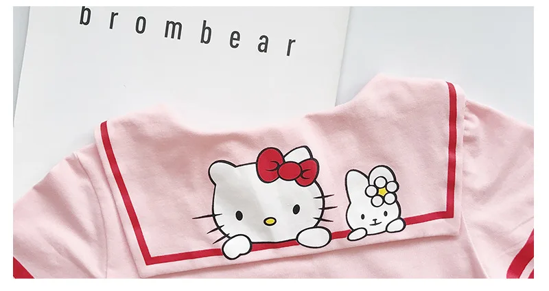 Комплекты одежды для маленьких девочек «hello kitty»; футболка+ юбка; комплект из 2 предметов; костюм моряка; детский комплект одежды принцессы с героями мультфильмов для дня рождения