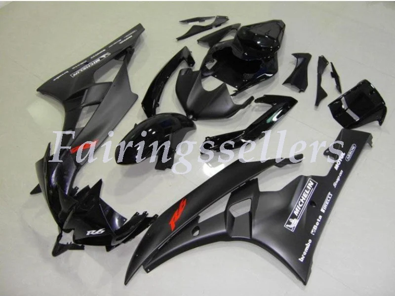 ABS пластик Обтекатели подходят для Yamaha Обтекатели YZFR6 2006 2007 обтекатель кузова YZF R6 06 07 на заказ Оранжевый матовый черный