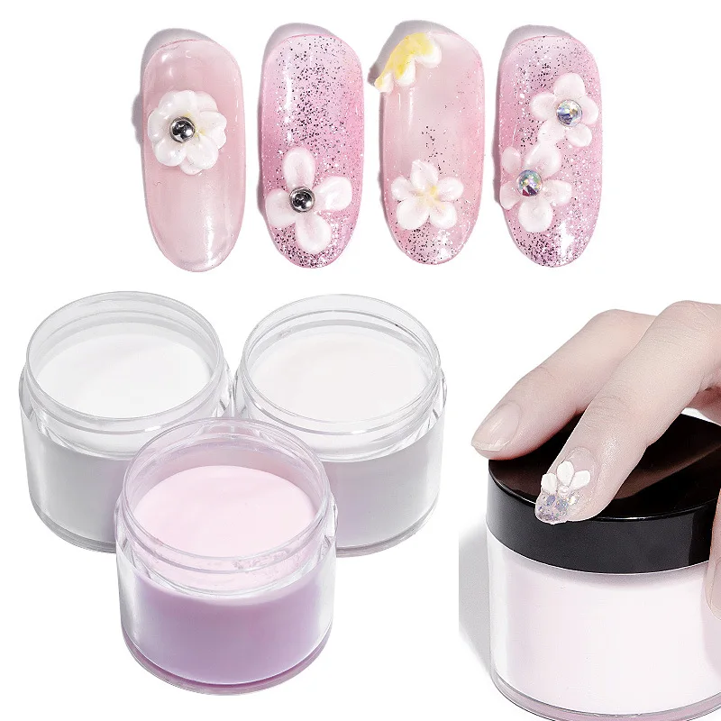 3D акриловая пудра 10 граммов прозрачная розово-белая кристальная акриловая цветная пудра для ногтей лак для ногтей профессиональный аксессуар для ногтей