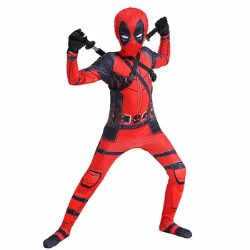 

Boy Deadpool Costume Kids Cosplay Superhero Costumes Mask Suit Jumpsuit Gloves Halloween Party CostumeCarnival Show Carnival