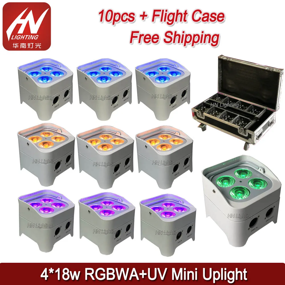 

Promotion professional led par smart dj lights 4*18W 6in1 RGBAW+UV led uplight Battery Powered Wireless uplight