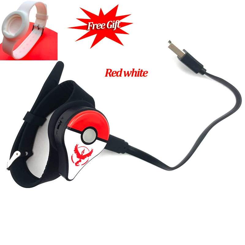 Red white Автоматическая ловля для kingd Pokemon Go Plus Bluetooth браслет устройство с перезаряжаемой батареей для Pokemongo plus+ подарок - Цвет: Red white