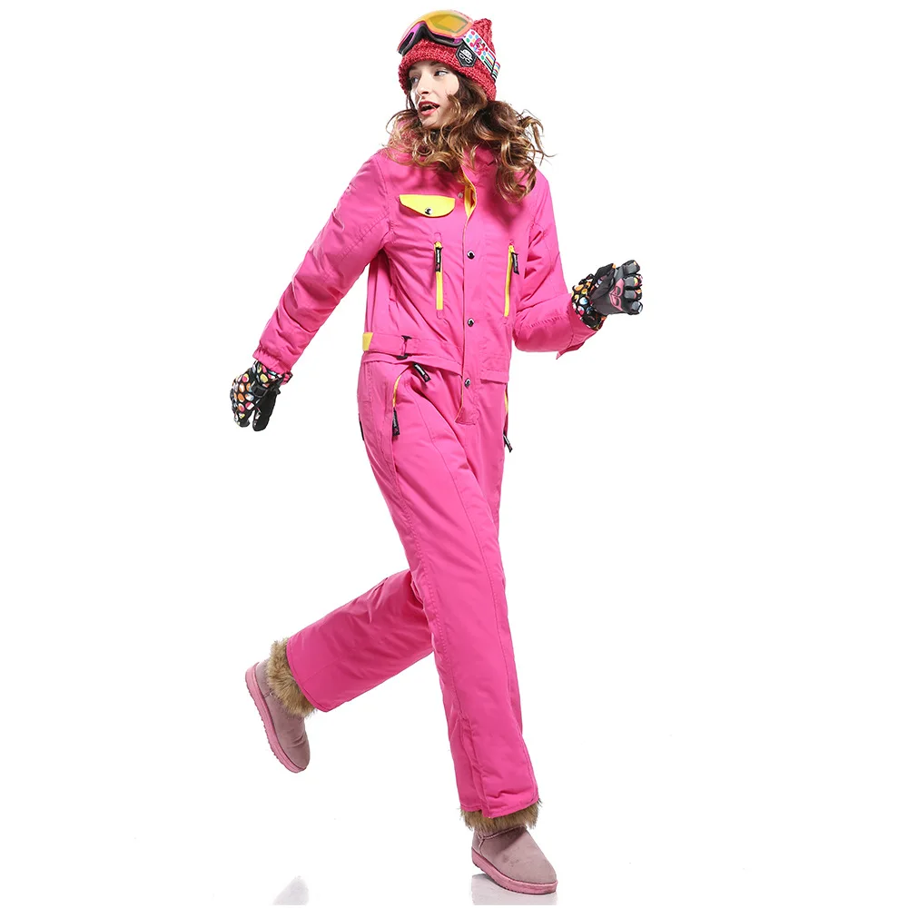 Зимние лыжные костюмы женский цельный лыжный комбинезон дышащий сноуборд куртка лыжные брюки наборы боди сопротивление-30 градусов