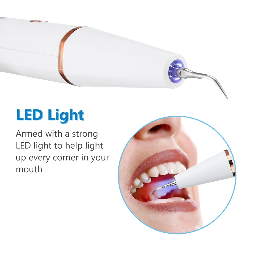 Advanced Ultrasonic Dental Scaler: Electric Tartar Remover for Calculus & Stains with LED