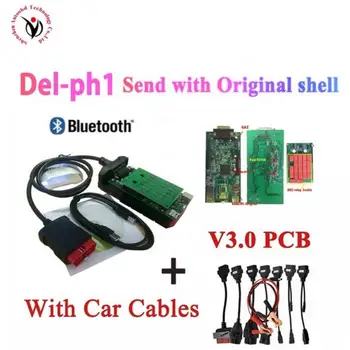 

2020 Best V3.0 PCB obd2 Scanner VD DS150E CDP 2016.R0 keygen bluetooth diagnostic tool for delphis +8 pcs car cables to choose