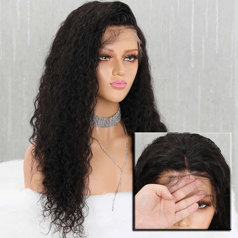 Yeahwigs Швейцарский Кружевной 13*4 бразильский парик фронта шнурка Прозрачный кудрявый парик человеческих волос