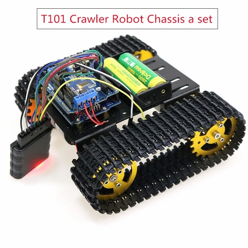 

T101 Crawler Robot Chassis with 12V Dual DC Motor + PS2 Control Kit Smart Robot Tank Chassis + Motor Driver Board