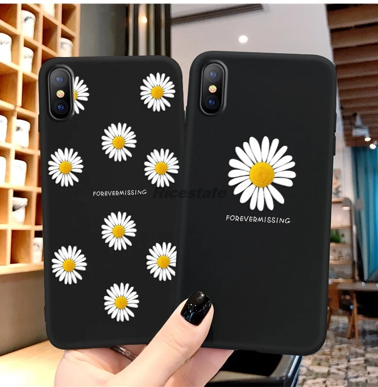 Art Floral Daisy Phone Case For iPhone X XS XR XS 11 Pro Max Cover for iphone 6 6S 7 8 Plus SE 2020 Daisy Flower Cover case cute iphone 13 mini case