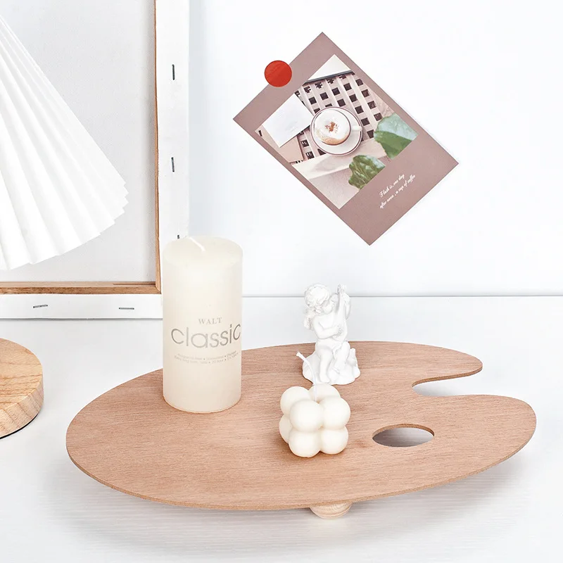 

Ins Log Palette Photo Photography Props Net Red Wooden Storage Tray Desktop Ornaments Background Props