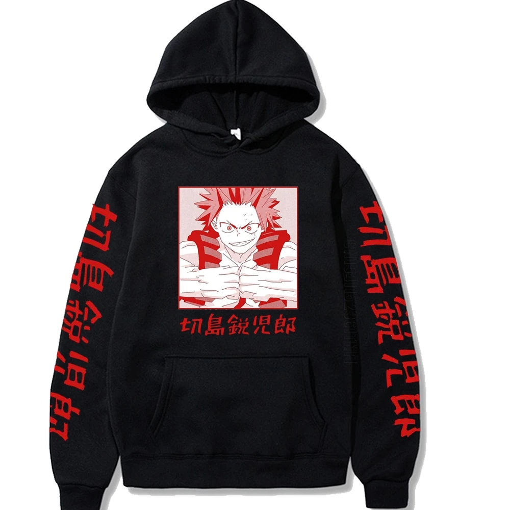 

Harajuku My Hero Academia Hoodies Japanese Anime Kirishima Eijirou Print Men's Hoodie Sweatshirt Daily Casual Streetwears