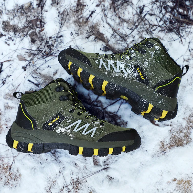 秋冬户外加绒保暖登山鞋男