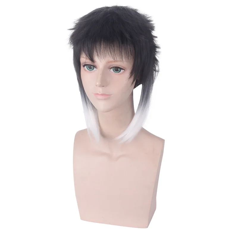 Ktip Up Bungo Stray Dogs Ryuunosuke Ryunosuke Akutagawa Wigs Black White Heat Resistant Syntehtic Hair Cosplay Wig
