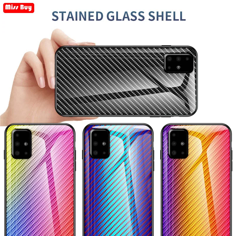 Чехол из закаленного стекла углеродного волокна для Samsung galaxy A51 A71 S10 Plus S10E S11 S11E A6S