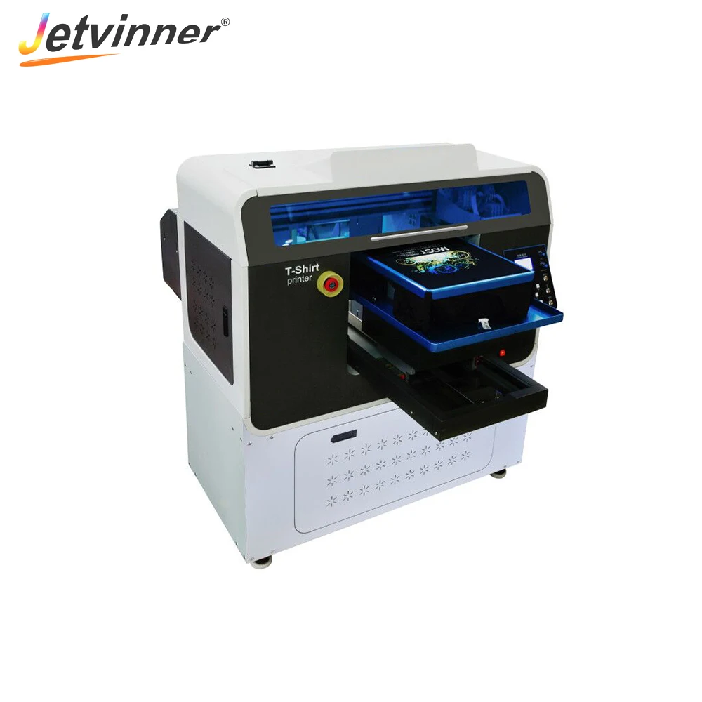 Jetvinner Высокое разрешение автоматический DTG принтер планшетный принтер с двойной печатающей головкой для темного цвета футболки одежда Текстиль