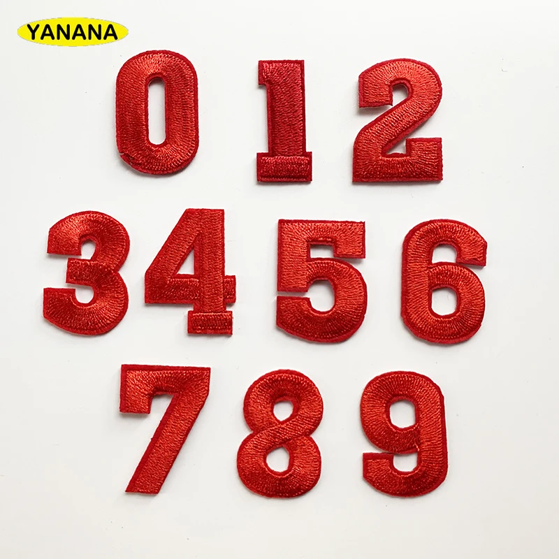 

Number Embroidery Patches for T shirt Iron on Stripes Appliques Clothes Stickers Clothing Badges DIY clothing