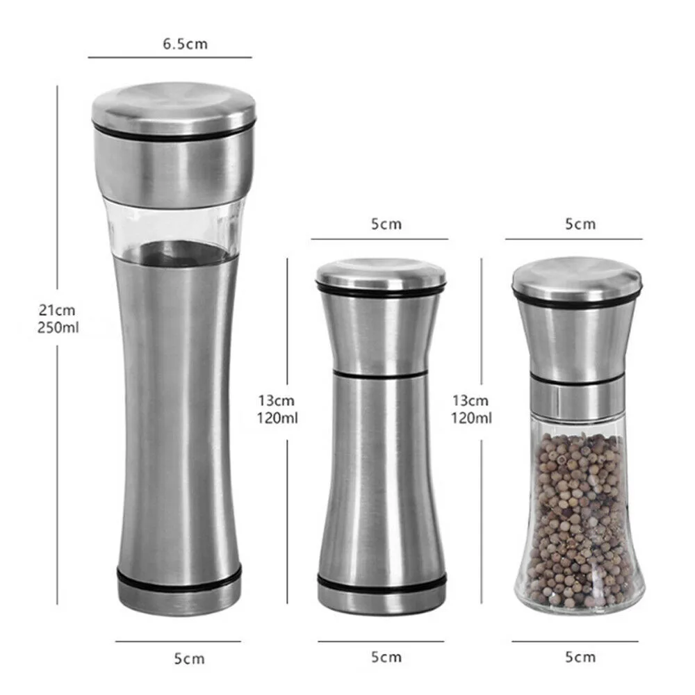 1pc New Stainless Manual Salt Pepper Mill Spice Grinder Muller Kitchen Tools Gadgets 3 Size