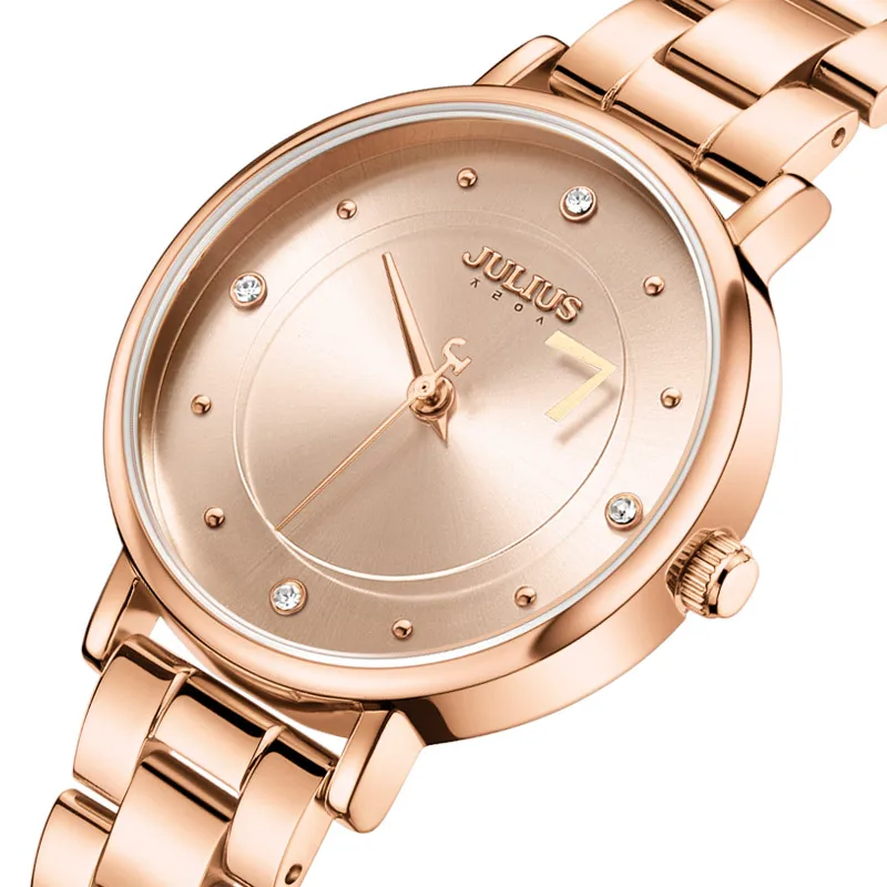 New Julius Floating Minute Hand Lady Women's Watch Japan Quartz Elegant Fashion Hours Bracelet Chain Girl's Birthday Gift Box |