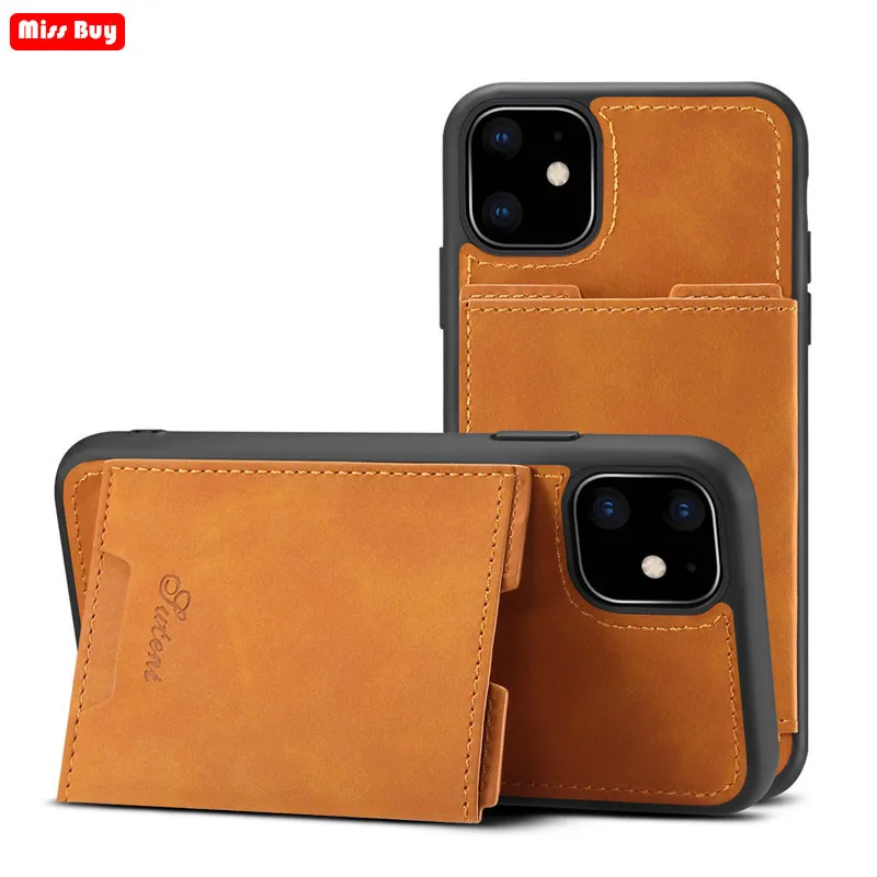 Для iPhone 11 Pro Max 2019 чехол 11Pro Роскошный кожаный для телефона чехол-подставка X XR 7 8 6 6S