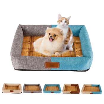 

Summer Dog Cat Cushion pet mats Soft Puppy Sleep Bed Kennel Cool Bamboo mat Blanket Matress For Small Medium Large Dogs Bed