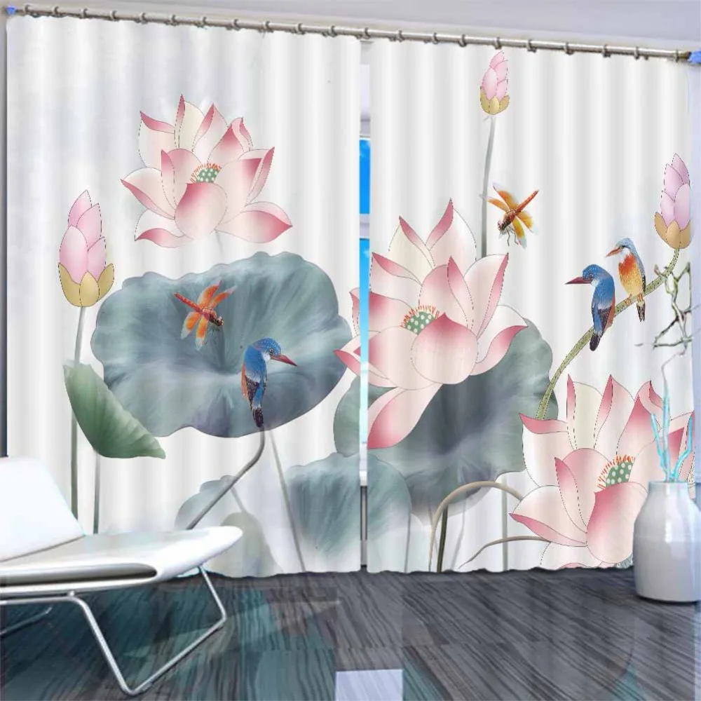 customize Flower 3D curtain home window high shading vorhang schlafzimmer blackout tende cucina