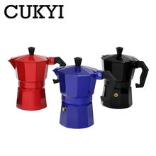 CUKYI, 6 чашек, 300 мл, неэлектрический чайник для кофе, алюминиевая плита, кофеварка с высококачественным металлическим фильтром