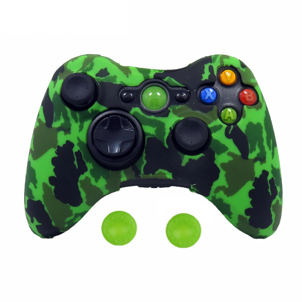 ZOMTOP защита для переноса воды с принтом кожи для Microsoft Xbox 360 проводной/беспроводной контроллер силиконовый чехол Крышка крышки - Цвет: Green Camo