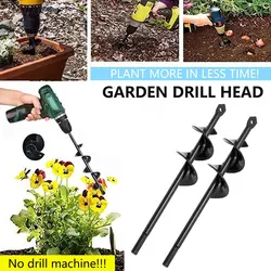 Tarière de jardin en spirale, 2 pièces, perceuse de terre pour la plantation de graines, jardinière de fleurs de clôture 